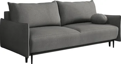 Produktbild von MIRJAN24 Sofa Dalia, Schlafsofa mit Bettkasten und Schlaffunktion, Schwarze Metallfüße, Aufklappmechanismus (Farbe: Velo 635)
