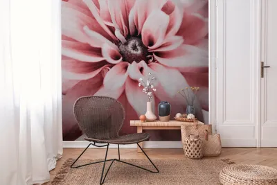 Produktbild von NEWROOM Tapete Rosa Vliestapete Blumen - Wandbild Floral Weiß Grau Blüten Floral Tapete Romantisch Blumentapete