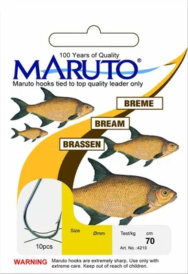 Produktbild von Maruto Brassenhaken gebunden - 10 Angelhaken für Brassen, Gr./Durchmesser/Tragkraft:Gr. 14 /1.5kg /0.12mm