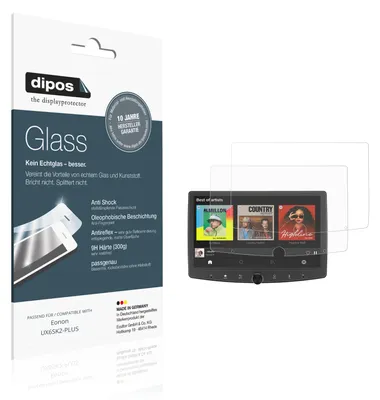 Produktbild von 2x Schutzfolie für Eonon UX6SK2-PLUS matt - Anti-Shock 9H Folie dipos Glass Kunststoffglas
