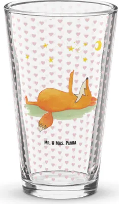 Produktbild von Mr. & Mrs. Panda Cocktailglas Fuchs Sterne - Transparent - Geschenk, Bierglas, Mond, Füchse, Longdrinkglas, Romantik, Glas, Sternengucker, Tumbler, Wasserglas