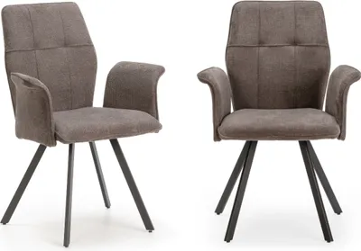 Produktbild von CALICOSY - Set aus 2 Sesseln aus Stoff mit schwarzen Metallbeinen L62 cm - MERY