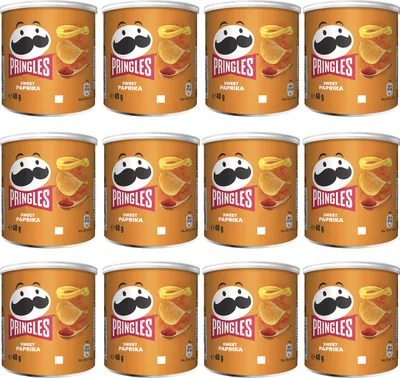 Immagine prodotto di Pringles Sweet Paprika Crisps impilabili dolci e piccanti da 40 g confezione da 12 pezzi