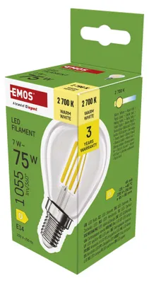LED žárovka Filament Mini Globe  / E14 / 7 W (75 W) / 1055 lm / teplá bílá