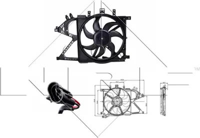 Produktbild von NRF 47012 Lüfter Motorkühlung Kühlerlüfter für OPEL Corsa C Schrägheck (X01) Wasserkühler