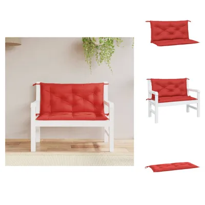 Immagine prodotto di vidaXL Cuscini per panca da giardino 2 pz. Tessuto Oxford rosso 100x50x7 cm - Cuscino di seduta
