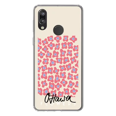 Produktbild von MuchoWow® Handyhülle Schutzhülle Hülle für Huawei P20 Lite (2020) Blume - Muster - Rosa Silikon Softcase Handy Hülle - Kartenhalter