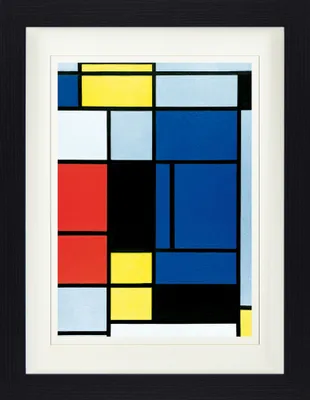 Obrázek produktu pro Piet Mondrian Zarámovaný obraz s elegantním paspartováním | Obrazy na zeď | V rámu - Tableau No. I, 1921-1925 (40 x 30 cm)