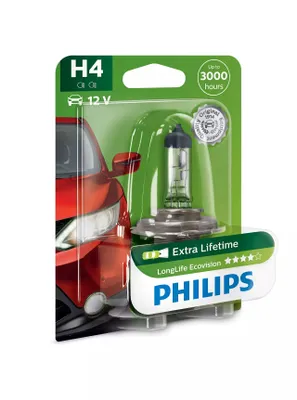 Obrázok produktu pre Philips LongLife EcoVision 12342LLECOB1, 60 W, 12 V, H4, Halogén, 3100 K, 1 kusov