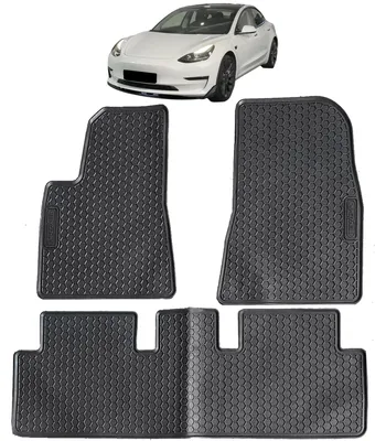 Produktbild von Premium Gummi Fußmatten VORN + HINTEN für Tesla Model 3 2017-2023
