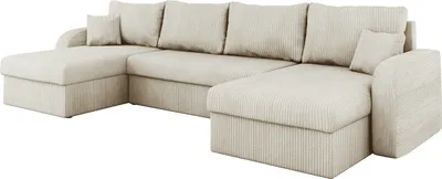 A U-shaped sectional sofa with a chaise lounge on each side, shown against a white background.