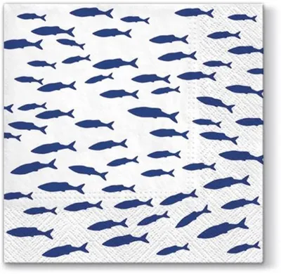 Produktbild von 20 Servietten Shoal - Fischschwarm 33x33cm