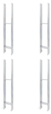 Zdjęcie produktu dla Alberts 4 x wsporniki słupków H, 116x800 mm, grubość materiału 6 mm, głębokość 60 mm, ocynkowane ogniowo