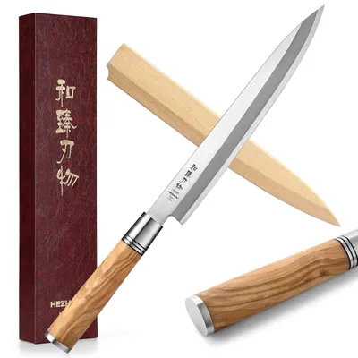 Productafbeelding van Solidchoice - Professionele Sashimi Mes met Olijfhouten Handvat