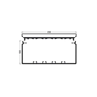 Zdjęcie produktu dla Hager FB9923007035, Kanał kablowy, Jasny Szary, Polichlorek winylu (PVC), 230 mm, 100 mm