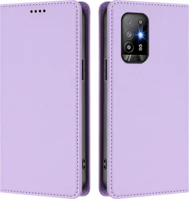 Image de Étui en cuir pour Oppo A94 5G, étui à rabat magnétique en cuirPolyuréthaneavec support, violet clair