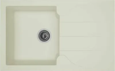 Image de STRADOUR Evier de cuisine encastré 1 cuve + 1 égouttoir Aloa - Résine - 81 x 50 cm - Blanc