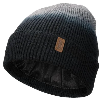 Produktbild von Strickmütze Herren mit Fleece-Futter Einheitsgröße Tie-Dye Schwarz Grau