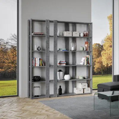 Immagine prodotto di Libreria Moderna 5 Ripiani 178x36x204 cm in nobilitato Grigio