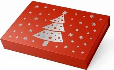 Obrázek produktu pro Magnetická dárková krabička vánoční červená 280 x 210 x 40 mm (vnější rozměry) M