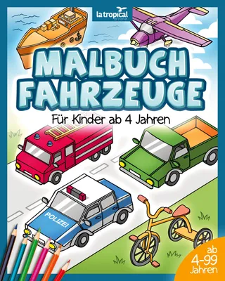 Produktbild von Malbuch Fahrzeuge für Kinder ab 4 Jahren