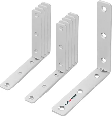 Produktbild von KOTARBAU® Sada 10 úhelníků 10 x 10 x 2 cm Úhelníková spojka Úhelník z pozinkované oceli pro vysoké zatížení Rohový úhelník s fazetou Úhelník z ocelového plechu Kovový úhelník Ocelový úhelník 90 stupňů Úhelníkový profil Stavební úhelník Úhelník pro židle