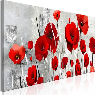 Immagine prodotto di Quadri decorativi con motivi floreali, papaveri, dimensioni 150x50 cm, confezione singola – Decorazioni per la parete della camera da letto, quadri per il soggiorno, stampe su tela moderne. Codice prodotto: b-A-0784-b-a