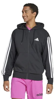 Produktbild von adidas Herren Essential Three Stripes French Terry Fullzip Hoodie Sweatshirt, Bl