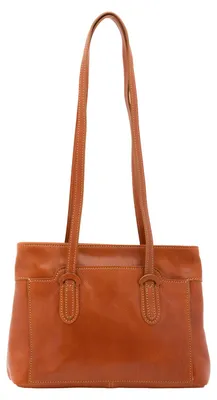 Produktbild von Damen-Schultertasche aus echtem Rindsleder mit Reißverschluss Black B UNICA 23x30x12 cm 5520-Nero