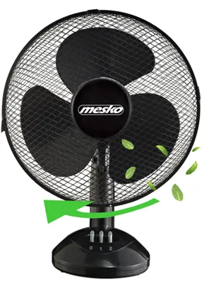 Produktbild von Mesko Home MS 7308, Haushalts-Lamellenlüfter, Schwarz, Tisch, 23 cm, 90°, Tasten