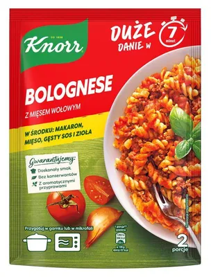 Zdjęcie produktu dla Knorr Pasta pełna smaku Bolognese z mięsem wołowym 160g