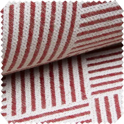 Produktbild von novely® exquisit MODENA - Stilvoller Möbelstoff in Leinen-Look - Schwer Entzündbarer Polsterstoff - Pflegeleichte Meterware 1lfm - Farbe: 04 Weiß Rot