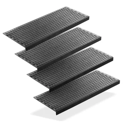 Produktbild von BigDean 4 Stück Stufenmatten aus Gummi – 75 x 25 cm – Outdoor Treppenstufenmatten – Anti Rutsch Gummimatten Kreis Design