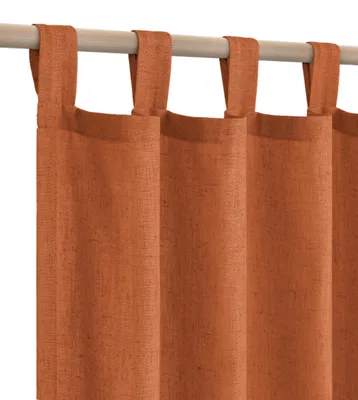 Immagine prodotto di Tende KOUFALL in tessuto misto lino, ideali per il soggiorno, dimensioni 132 x 244 cm, colore arancione bruciato