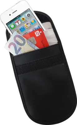 Produktbild von HMF 3403-02 RFID Schutztasche Smartphone Autoschlüssel, Abschirmung, RFID Blocker, 13,5 x 9,5 x 1,5 cm