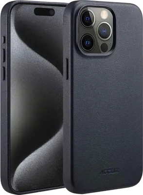 Zdjęcie produktu dla Accezz MagSafe Leather Backcover dla Apple iPhone 15 Pro Max - Onyx Black