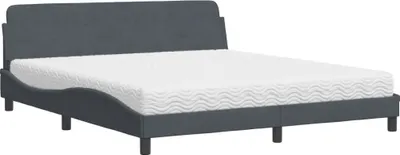 Immagine prodotto di Letto con Materasso Dover Grigio Scuro 180x200 cm in Velluto