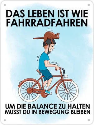 Produktbild von Das Leben ist wie Fahrradfahren Metallschild XL in 21x28 cm