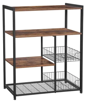 Obrázok produktu pre Priemyselné regály do kuchyne, rozmer 80 x 35 x 95 cm, tmavohnedé