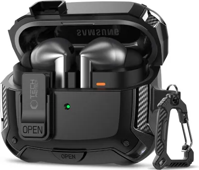 Immagine prodotto di Custodia protettiva per Galaxy Buds 3 / 3 Pro / 3 FE, Tech-Protect Carbonox con MagSafe, nero