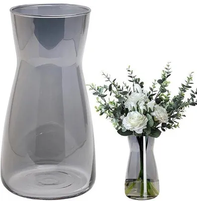 Produktbild von Kleine transparente Glasvase 20cm hoch für Tischdeko und Blumen
