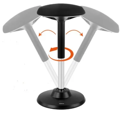 Ergonomischer Bürohocker, höhenverstellbar, 360° drehbar, schwarz