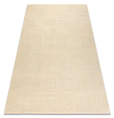 Imagen del producto de Alfombra de lana TEXTURA 488.20.LA100 OSTA - Pauta, marco geométrico estructural crema beige 120x170 cm