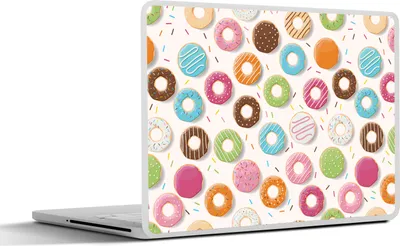 Produktbild von MuchoWow® Laptop Aufkleber Sticker Cover Muster - Donut - Pastell 30x21 cm - Sticker für Laptop - Selbstklebend
