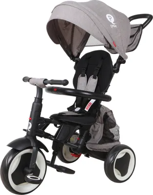 Produktbild von Qplay Rito Plus dreirädrig grau grey Dreirad Schiebebügel 10 bis 36 Monate Rad