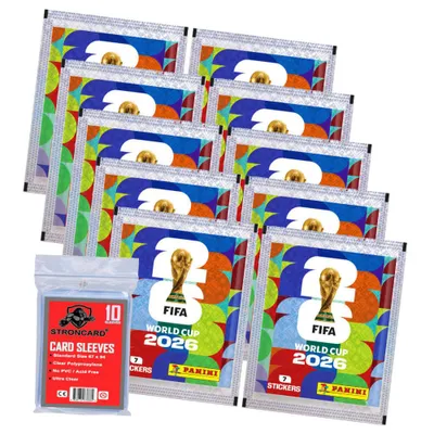 Produktbild von Fifa World Cup 2026 Sticker - WM Sammelsticker - 10 Tüten + 10 STRONCARD Sleeves