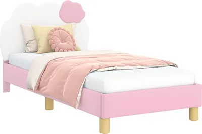 Produktbild von vidaXL Kinderbettgestell mit Kopfteil mit Kopfteil Rosa 80 x 160 cm PU