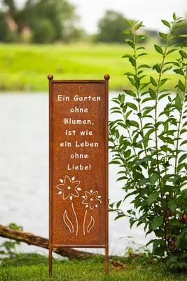 Produktbild von Schild / Spruchtafel Ein Garten ohne Blumen ...... 115cm Edelrost