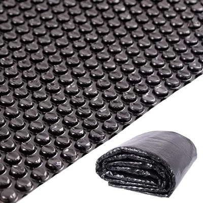 Produktbild von Pool Solarfolie Rund Ø 366 cm Schwarz 200my – Poolabdeckung PVC mit Luftkammern und Ösen | spart bis zu 70% Heizkosten, extra Dicke 200 Mikron, UV-beständig, zuschneidbar für Rundpool
