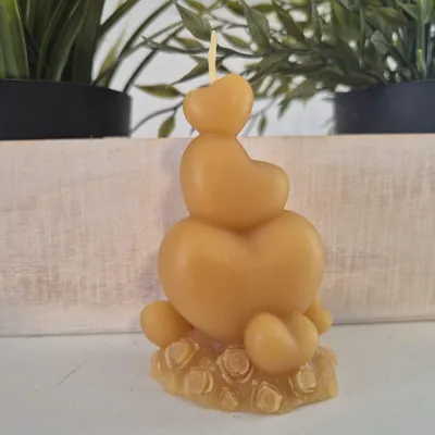Produktbild von Bienenwachskerze Herz Kerze 8 hoch
